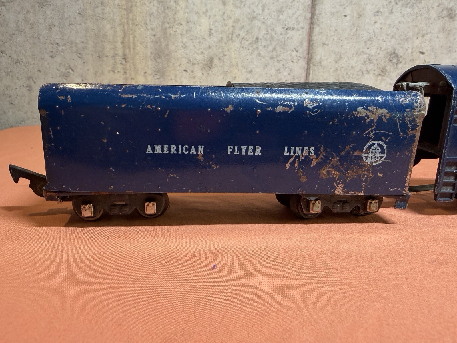 American Flyer S Gauge 350 Royal Blue 4-6-4 Steam Locomotive w/ Tender AC