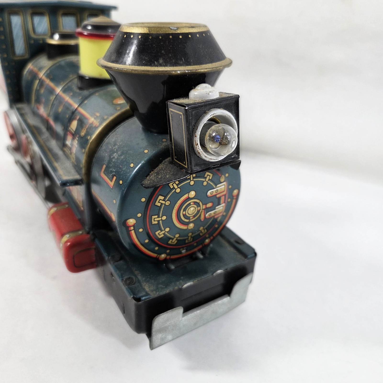 Vtg Trade Mark T.M. Western Tin Toy Battery Operated Train Locomotive Untested