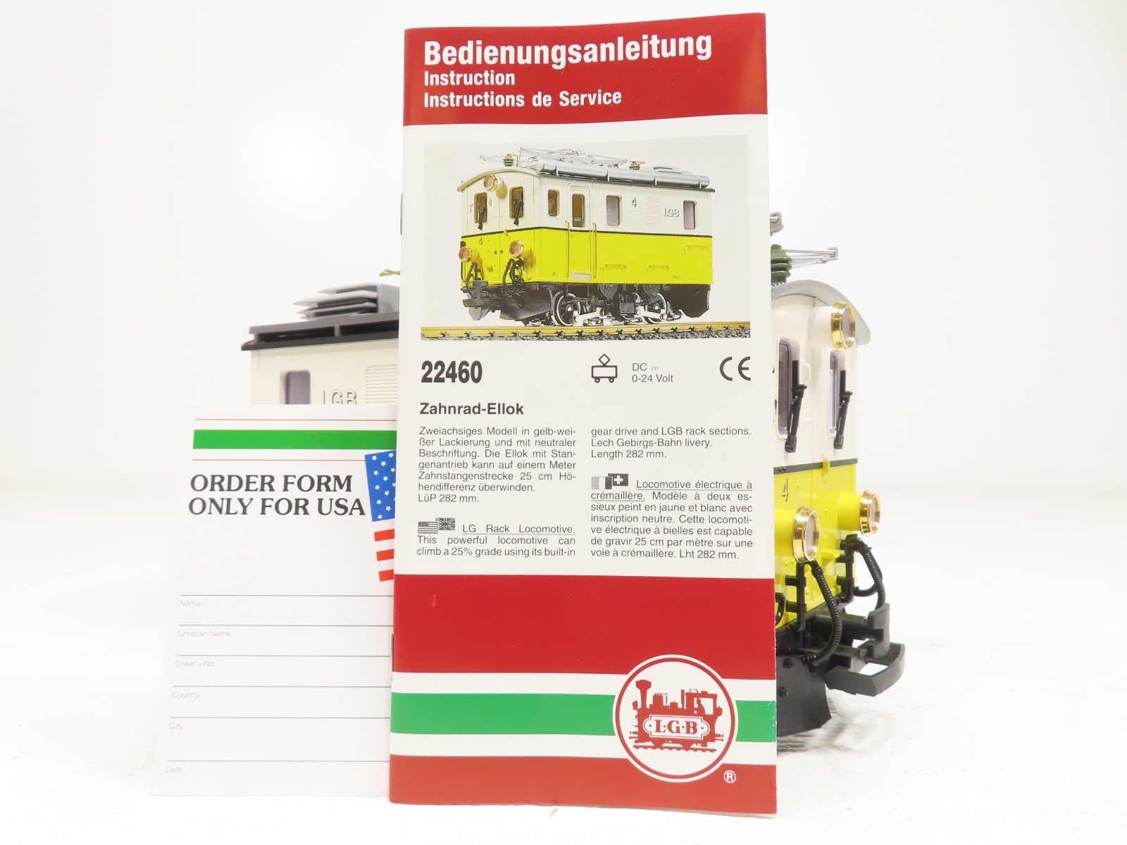 LGB 22460 G Scale Zahnrad E Lok Yellow Electric Rack Loco NIB