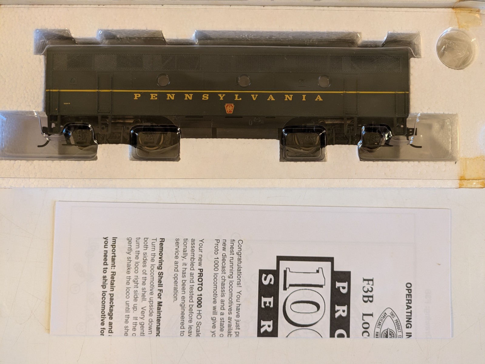 HO EMD F3B PRR Pennsylvania (Powered) DC NIB NOS # 23969