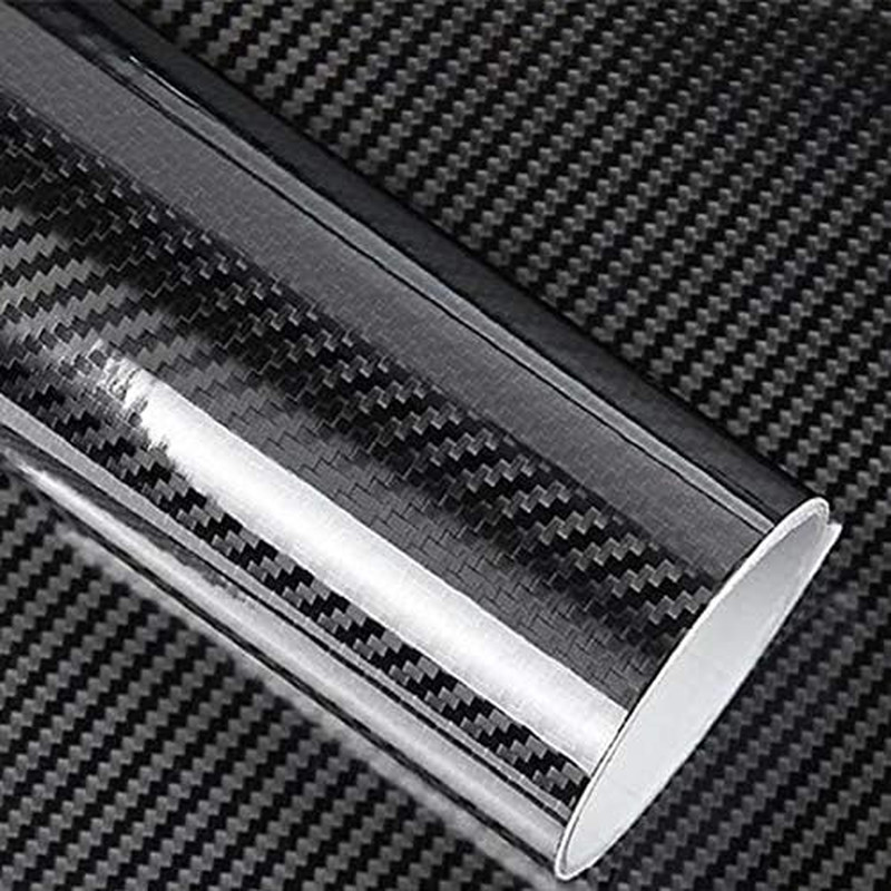 5D High Gloss Black Carbon Fiber Vinyl Bubble Free Air Release Car Wrap Film Aut