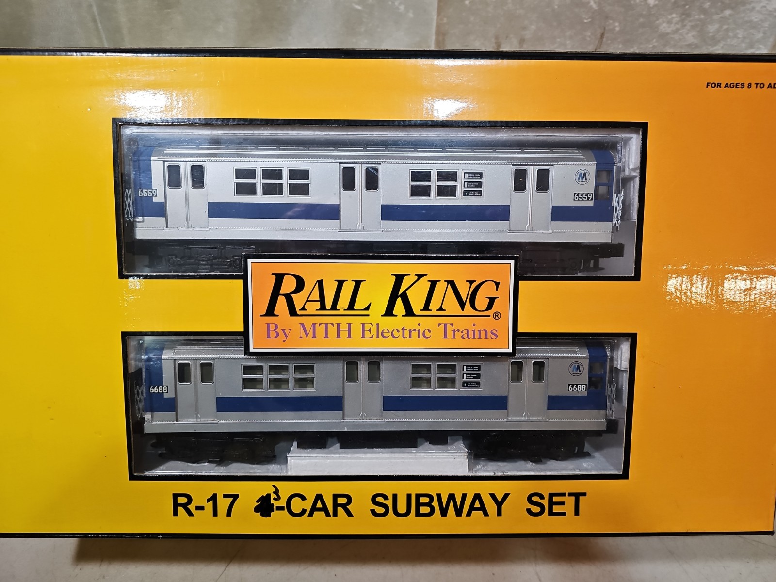 MTH Rail-King O Gauge R-17 NYC Metropolitan 3-Car Subway Set W/Proto Sound MINT!