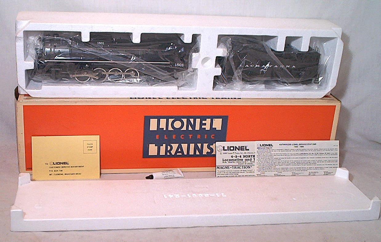 LIONEL 6-18003 O GAUGE POWERED L&W 4-8-4 STEAM LOCOMOTIVE CAB# 1501 MINTY IN OB