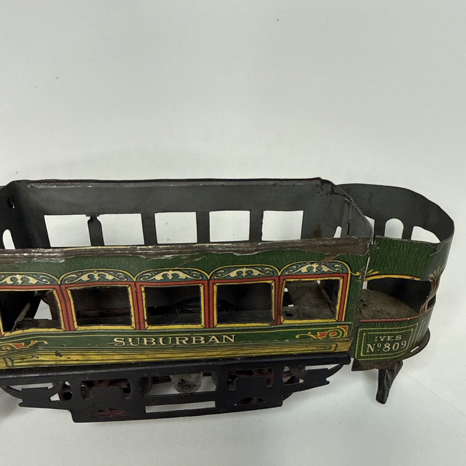 IVES #809 Pre-War Electric Suburban Trolley O Scale Litho