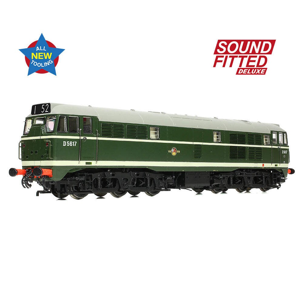 Bachmann 35-801ASFX OO Gauge Class 30 D5617 BR Green (Late) DCC SOUND DELUXE