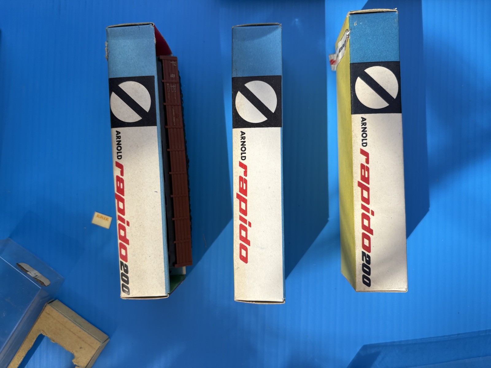 Rapido N-scale locomotive plus 3 cars.