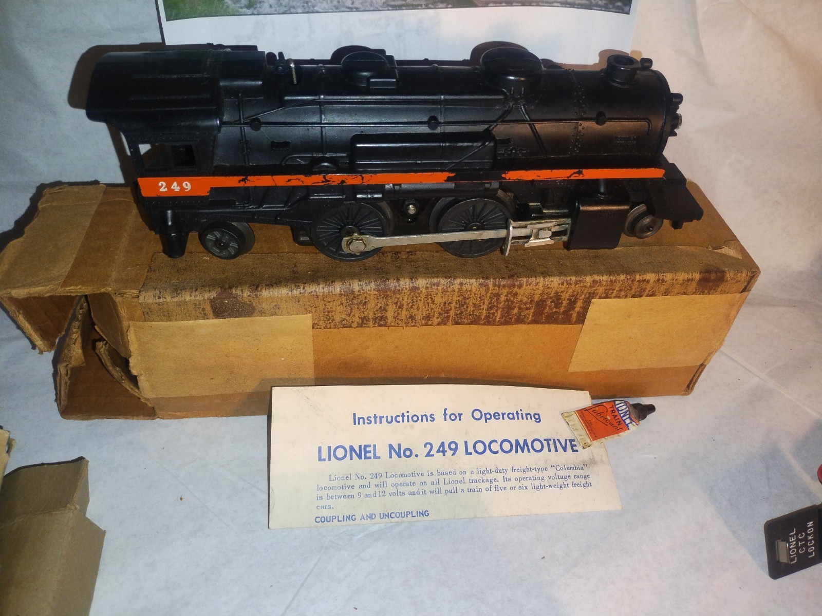 Lionel 1590 Set From 1958 Locomotive 249 & Tender 4 Car Freight Set W/ Boxes