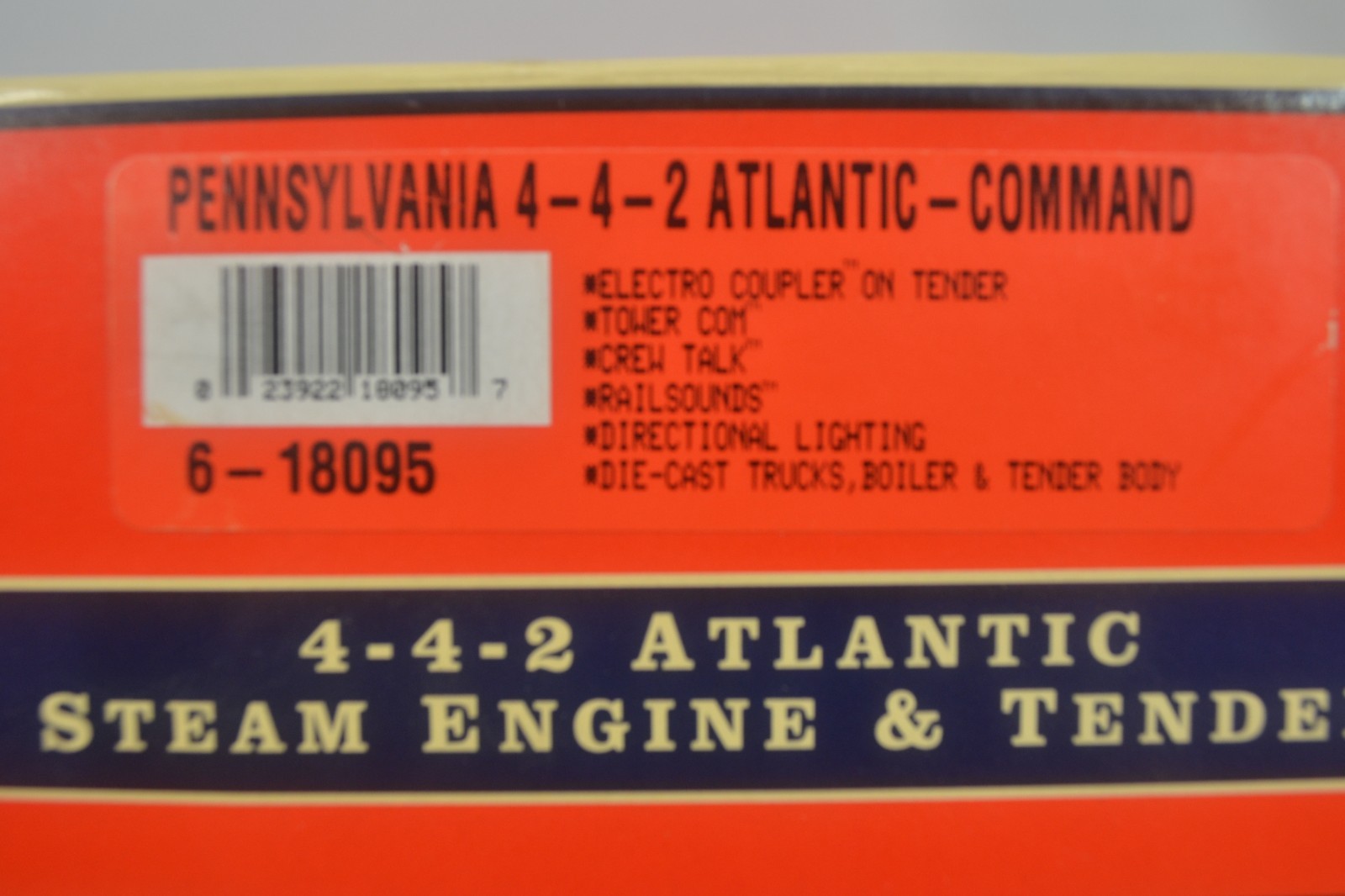 LIONEL 6-18095 PENNSYLVANIA 4-4-2 ATLANTIC STEAM LOCOMOTIVE, COMMAND, LN-BOXED