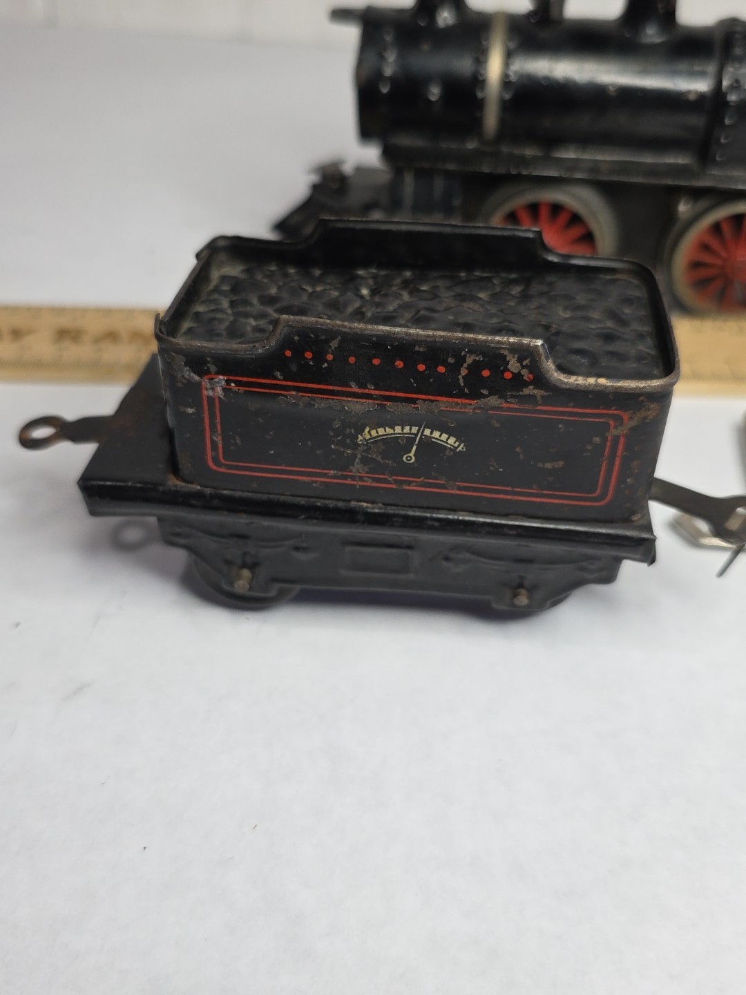 As Is Prewar Bing O Gauge Cast Iron Steam Loco Train Wind Up Tin Litho Tender