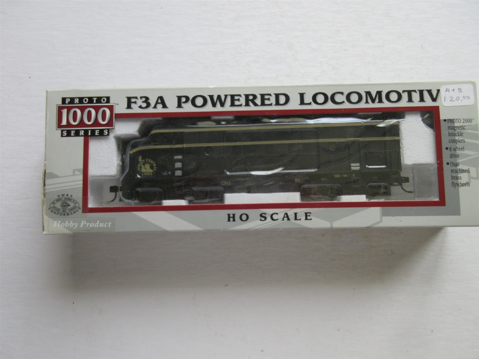 HO Proto 1000 F3A & F3B Diesel Locomotive Jersey Central #51