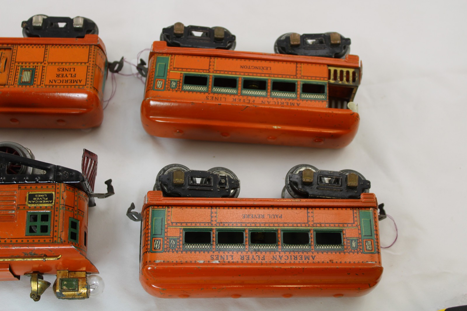 O Gauge – Pre-War American Flyer – Paul Revere Boxcab Set – Orange