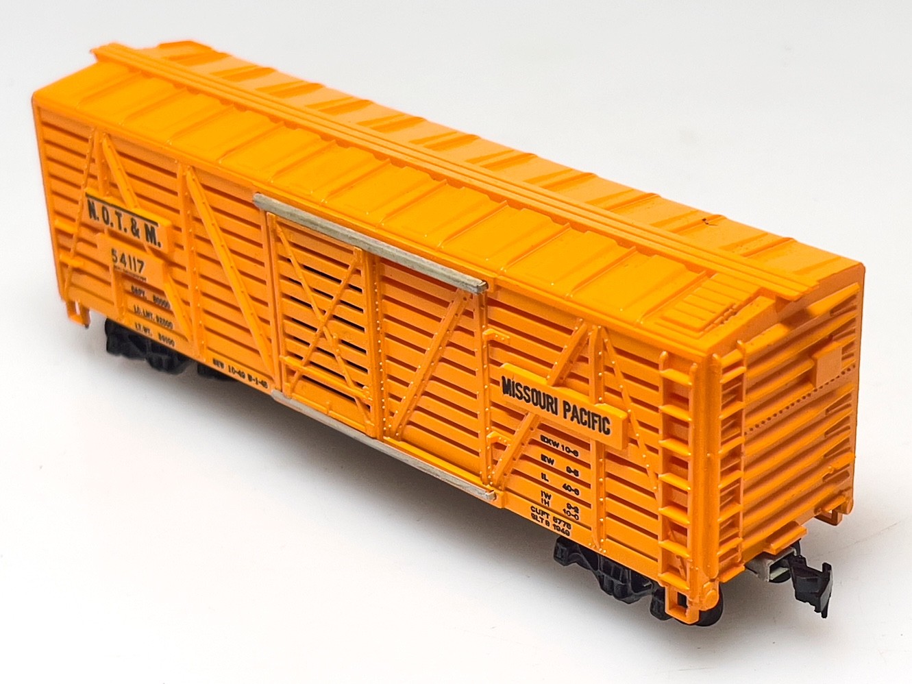 TYCO MANTUA HO Scale #54117 Missouri Pacific NOT&M Orange Stock Car