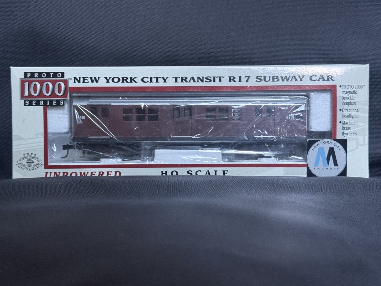 HO Scale Proto 1000 30166 NYCT “Red Bird” R17 Subway Cars #6801, 08 – Unpowered