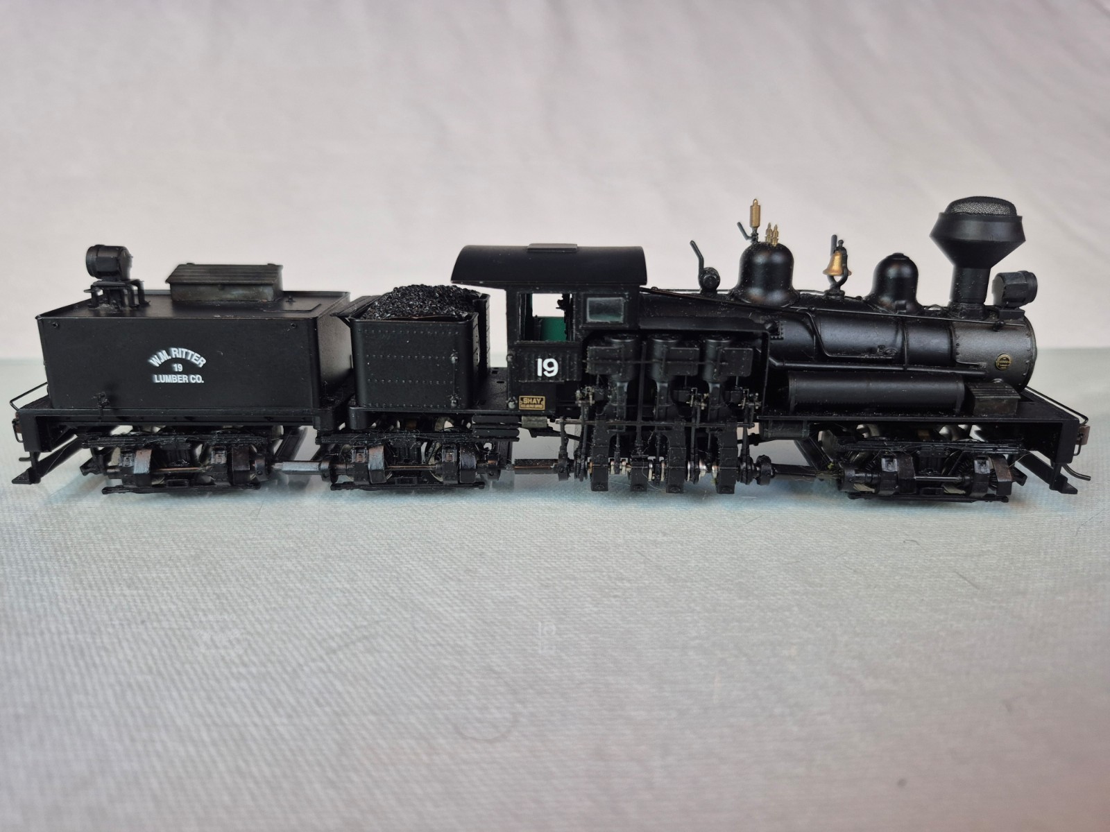 HO BACHMANN SPECTRUM 81908 80-TON THREE TRUCK SHAY W.M. RITTER LUMBER WOOD CAB