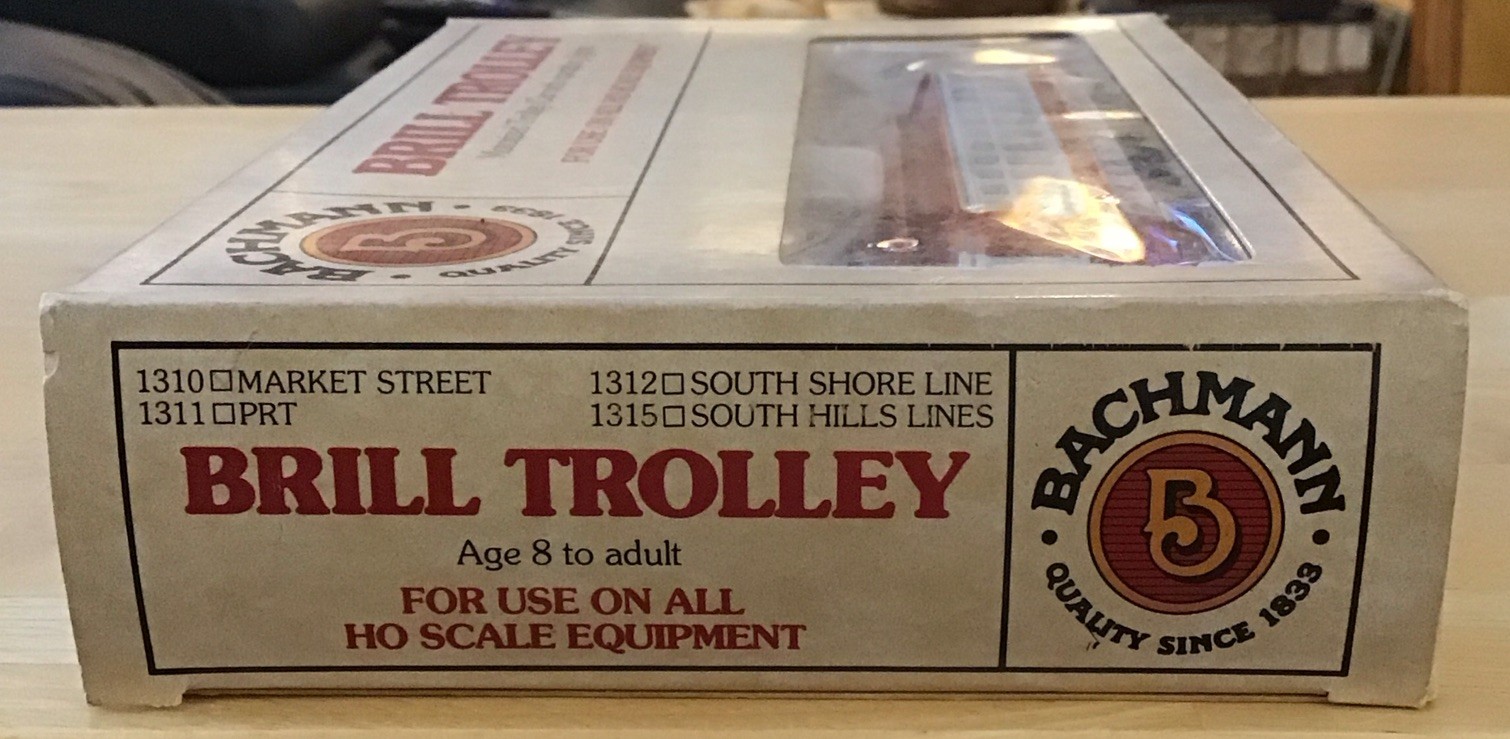Bachmann HO No. 1310 Market Street Brill Trolley Lighted In Box With Liner LN