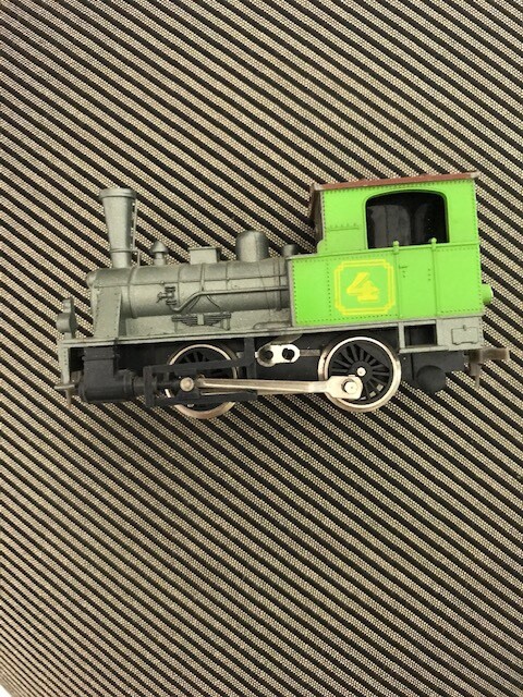 Playart HO Scale 0-4-0 Steam Engine #4 H-602 Green Brown Metal-Silver