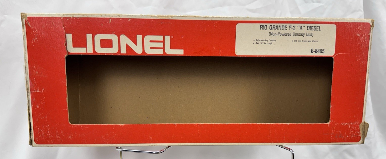 Lionel 6-8465 O Gauge Rio Grande F3 Non-Powered A Unit Diesel Locomotive W/Box