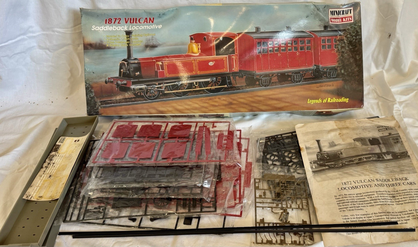 Minicraft 1872 Vulcan Saddleback Locomotive Kit 11103 1/45 Scale SEALED Parts