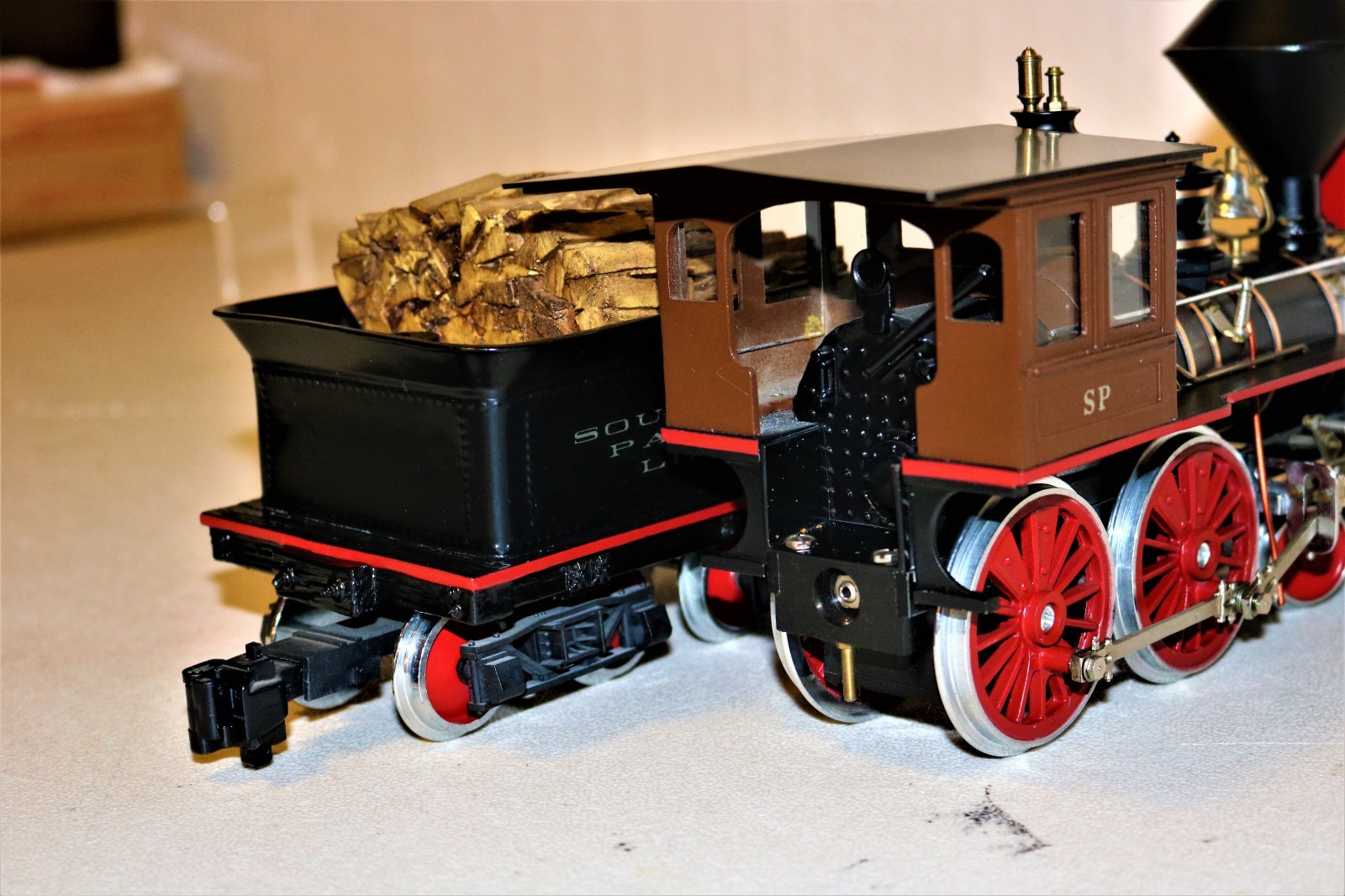 BEAUTIFUL RARE G scale Brass DELTON Southern Pacific Lines SP 4-4-0 #4 -Ser#44