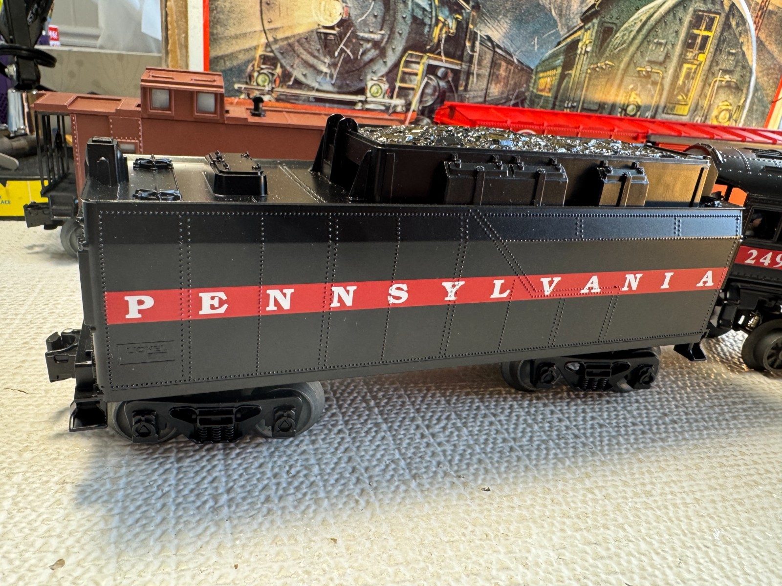🚂 LIONEL – PENN R.R. 2-4-2 STEAM LOCO, TENDER, BOXCAR, CABOOSE – NEW🔥 L2073