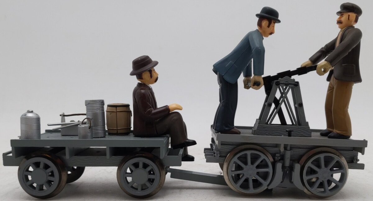 Bachmann 96201 G Motorized Handcar with Trailer EX