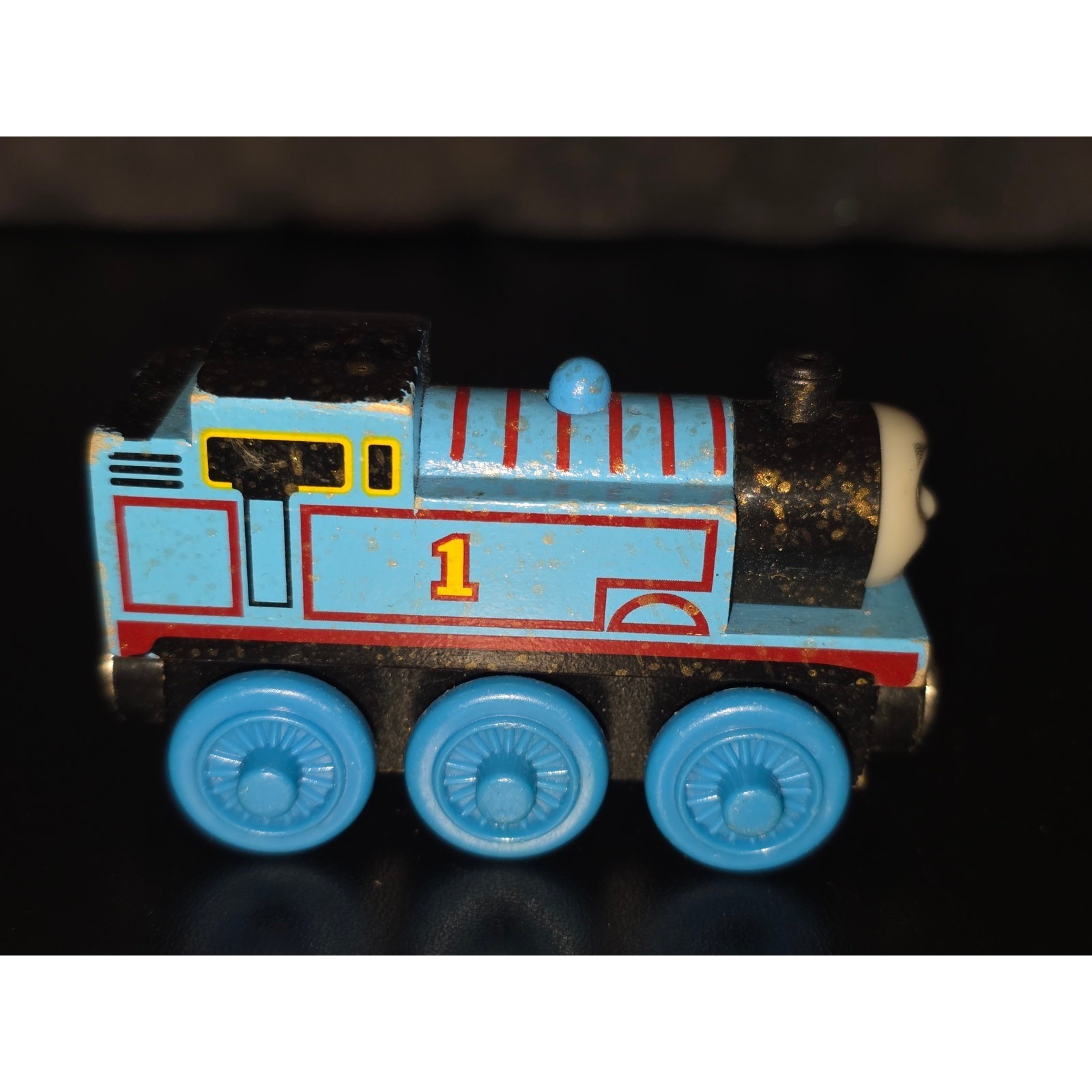 Thomas & Friends Wooden Railway Gold Dust Thomas Tomy 2010 Blue Train No 1