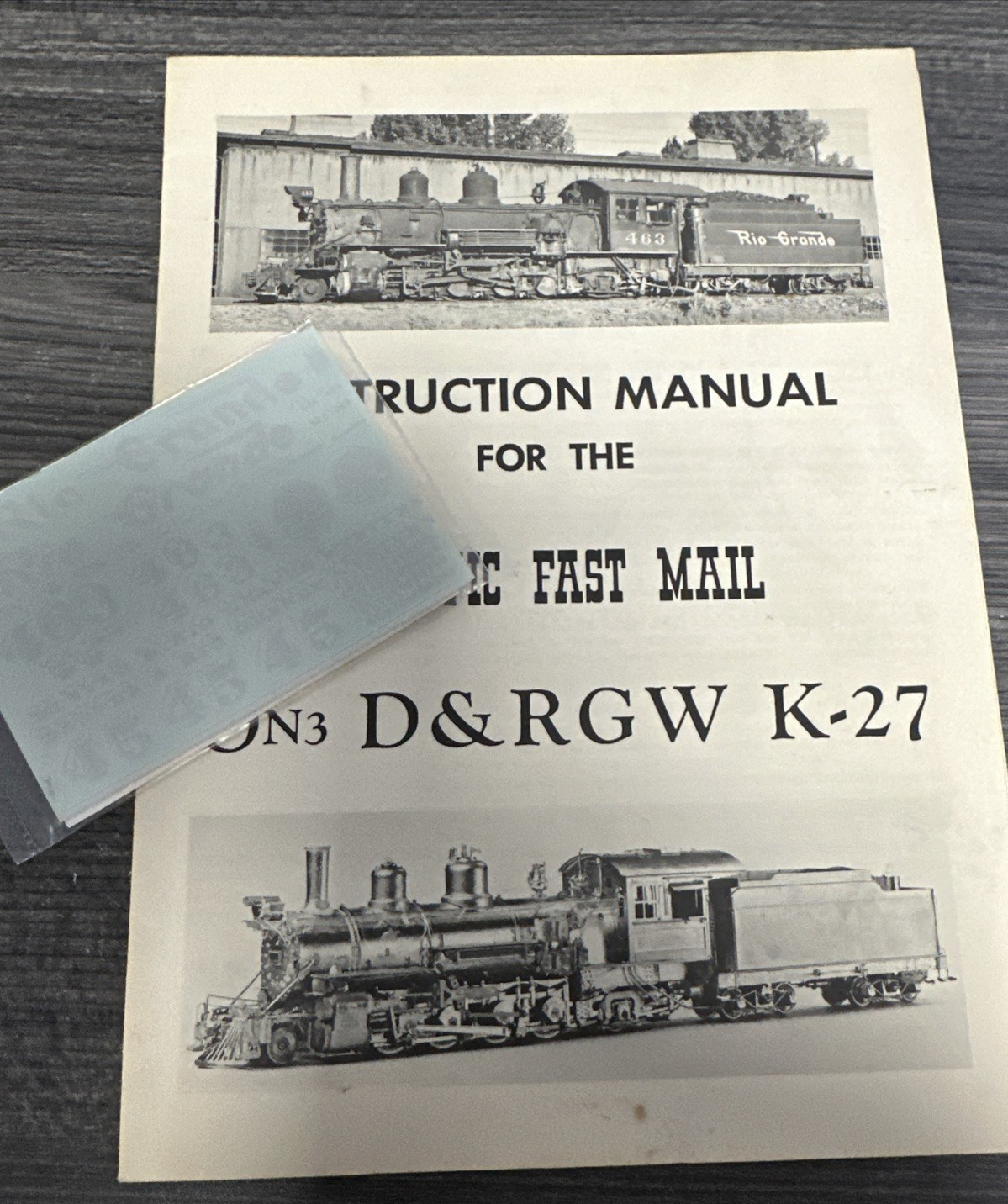 Pacific Fast Mail On3 Brass 2-8-2 K-27 Steam Locomotive D&RGW Unpainted Runs