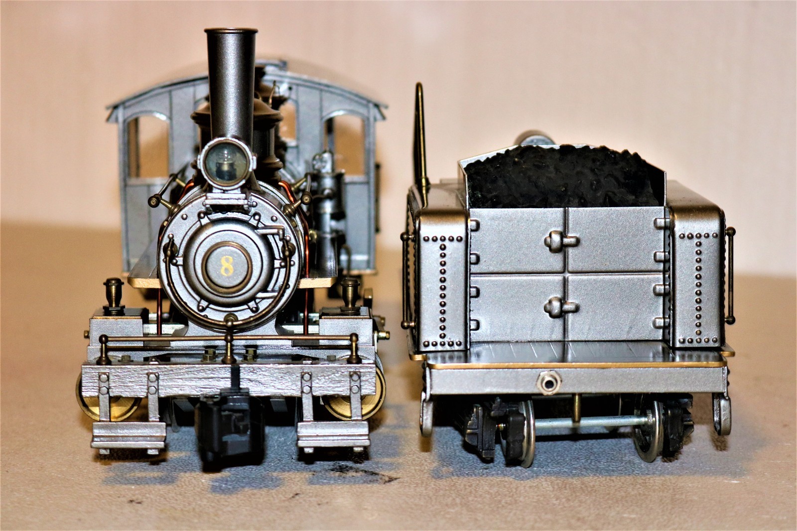INCREDIBLE G scale Brass DELTON PENNSYLVANIA STAMPED STEEL GRAY 0-6-0 Ser #99