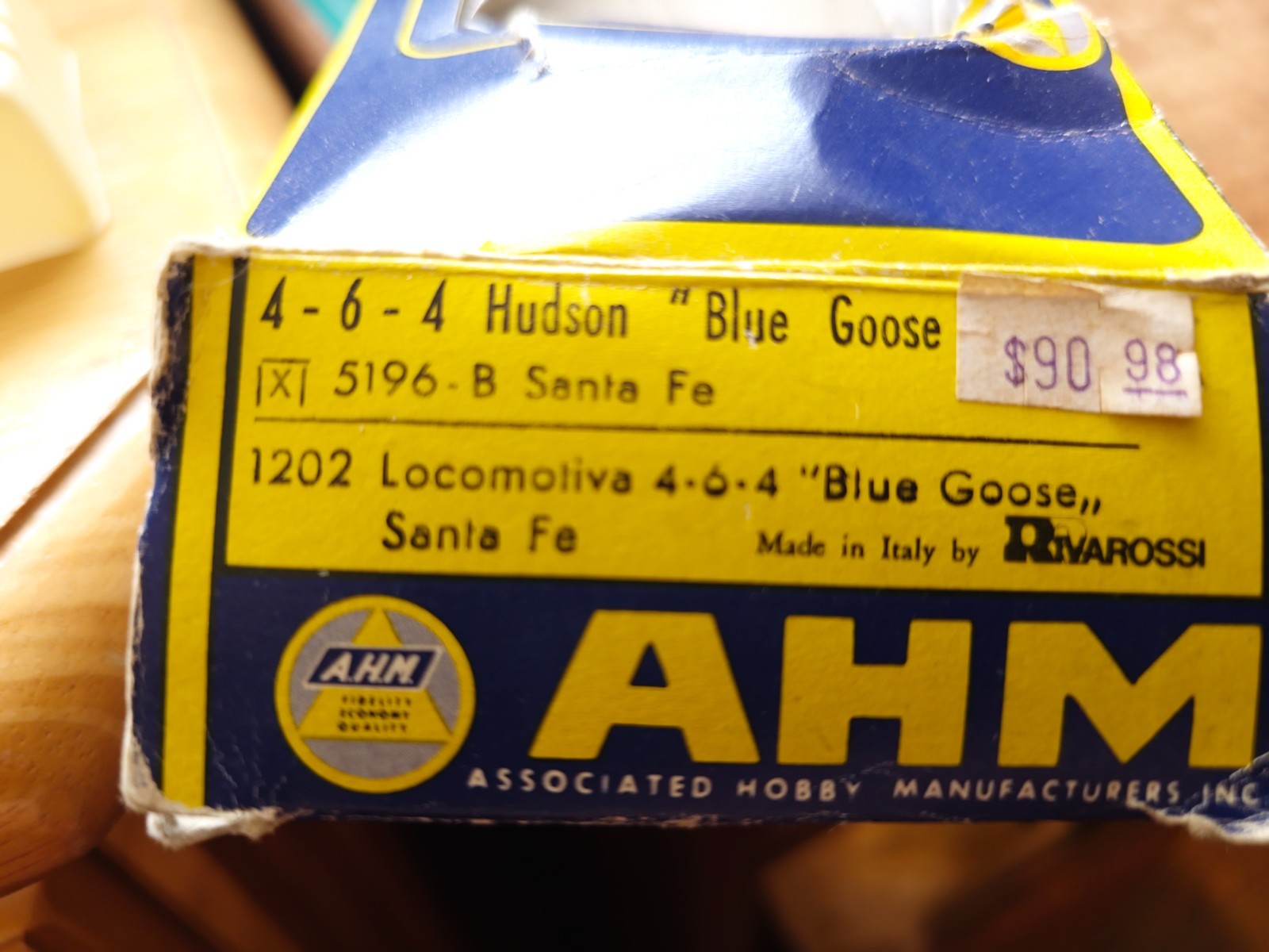 *READ* AHM HO 5196-B Santa Fe Blue Goose 4-6-4 Hudson Steam Locomotive 3460 #2