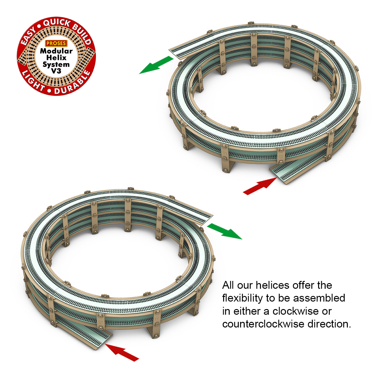 PROMOTION! 2.5 Level N Helix For KATO 20-185 Double Track – Height: 25cm/10″