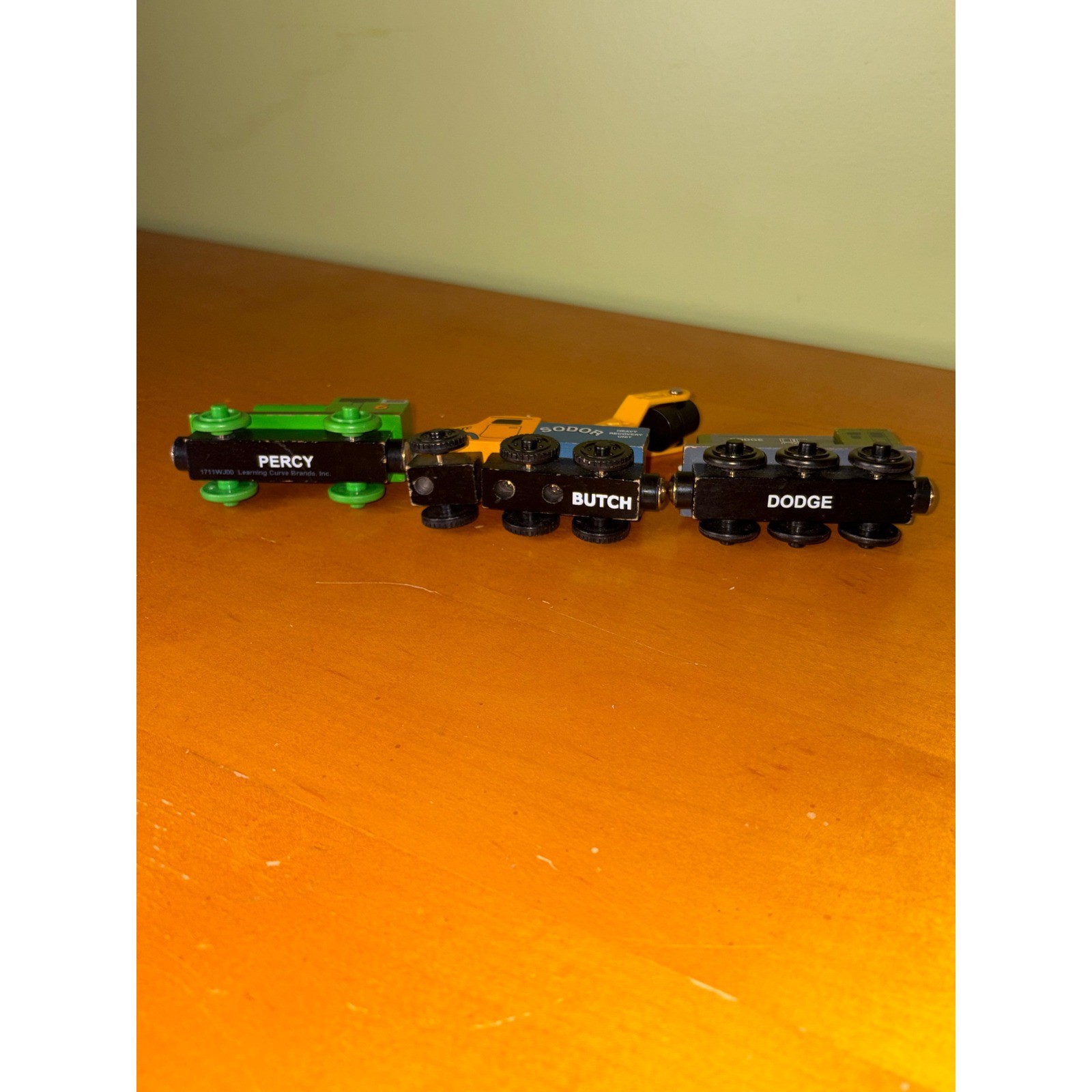 Thomas & Friends Wooden Railway Percy Butch Dodge Train Lot 3pc Sodor Magnetic
