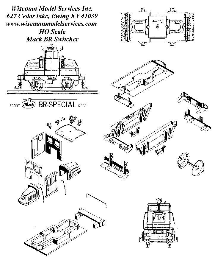 HO MACK BR SPECIAL LOCOMOTIVE 4 WHEEL SWITCHER WISEMAN MODEL SERVICES KIT