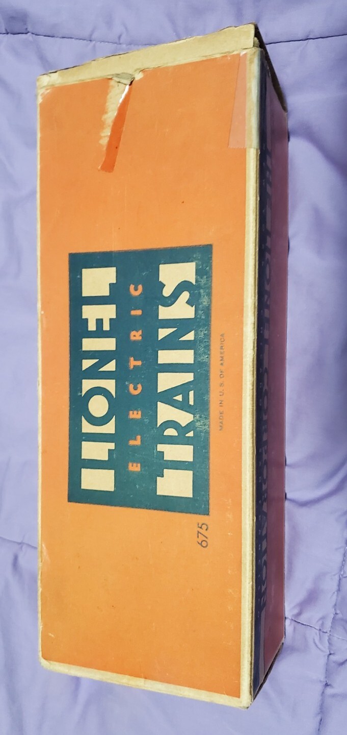 1947 – 48 Lionel 675 STEAM LOCOMOTIVE Box Only Three Cities