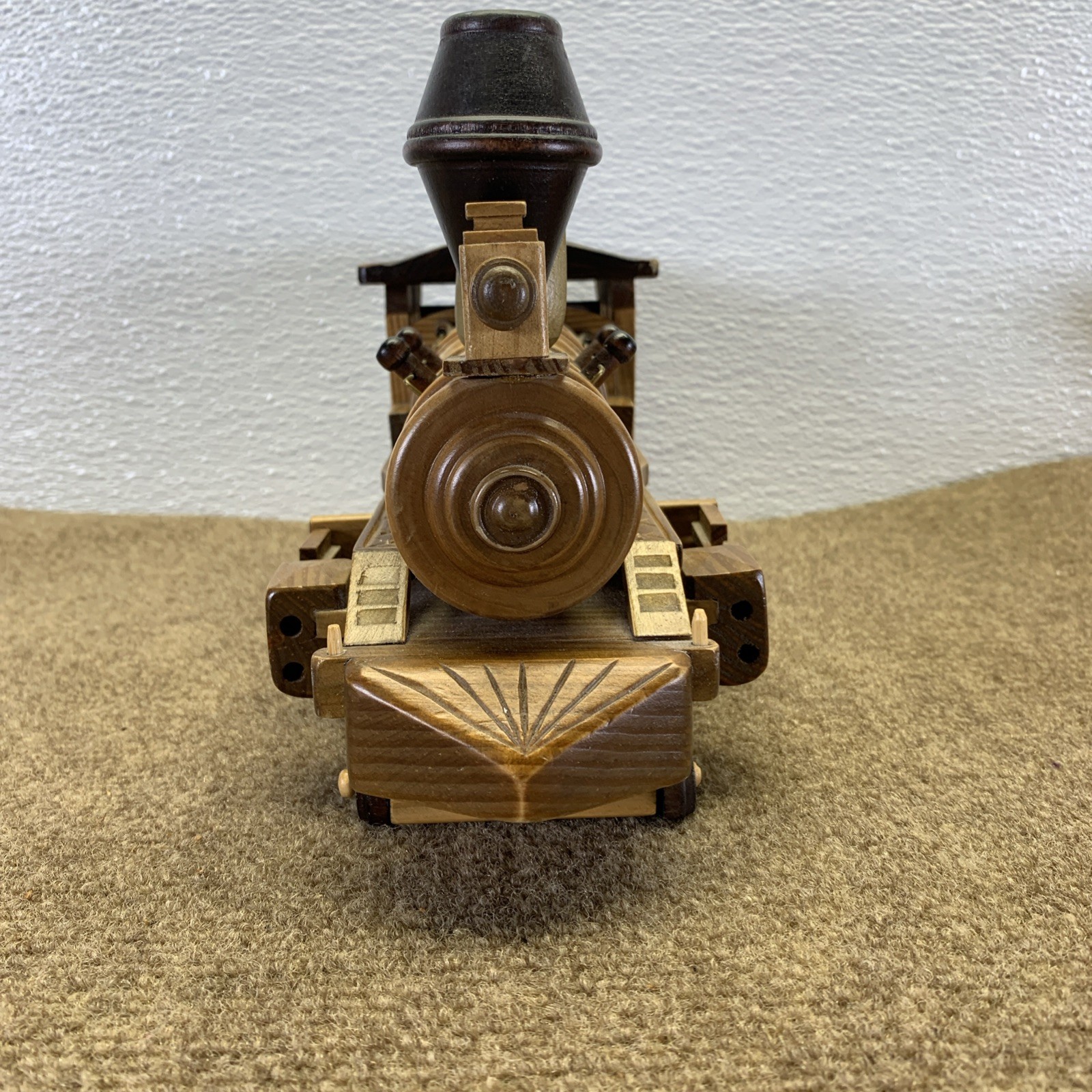 Beautiful Vintage Retro Train Locomotive made of wood and resin