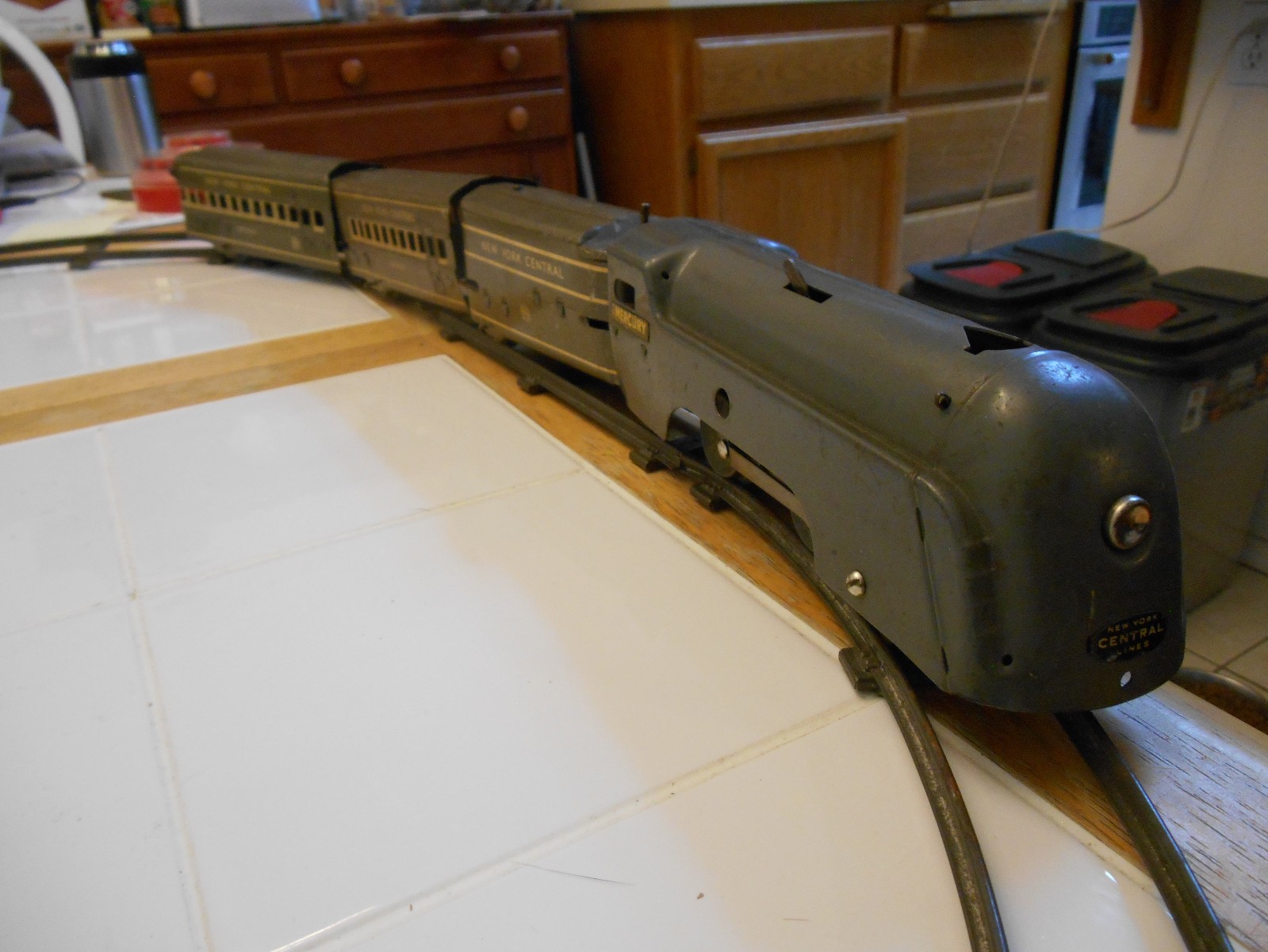 Marx Prewar Mercury NYC Wind Up Train Set Detroit Chicag O Gauge Tin Litho Works