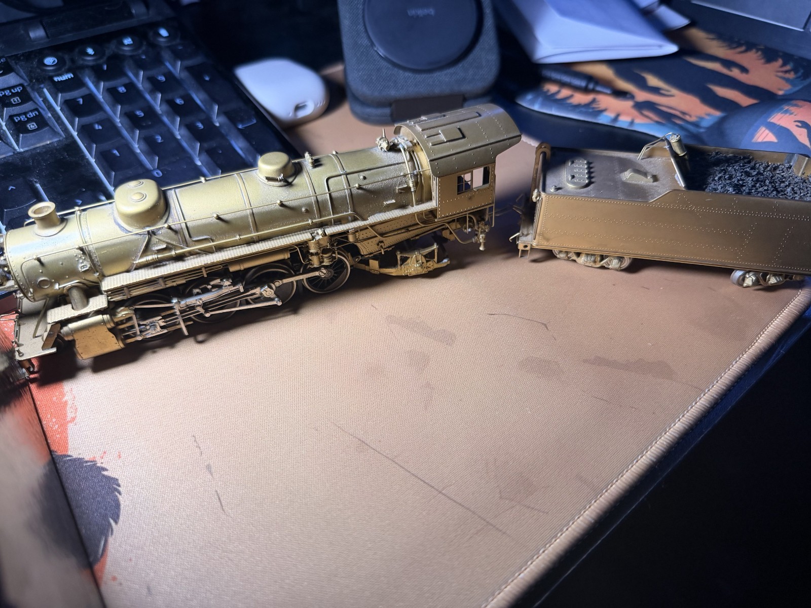 Akane HO Brass USRA Light 4-8-2 Mountain Steam Locomotive & Tender 1964