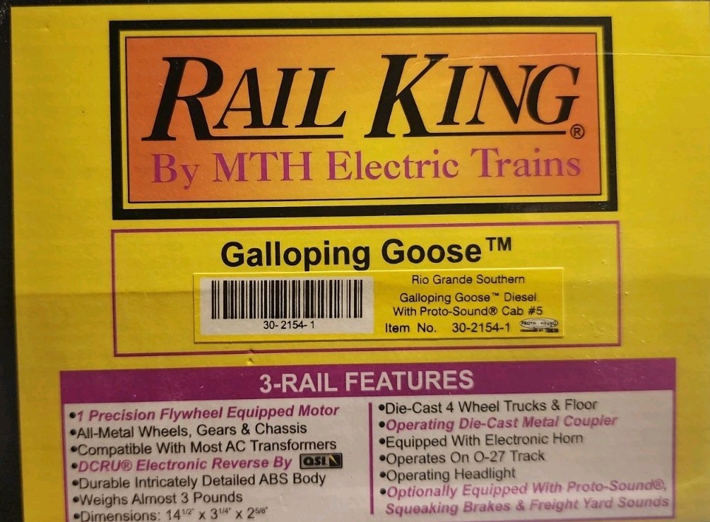 Railking By MTH O Scale Galloping Goose Rio Grande Southern #5 w/Proto-Sound