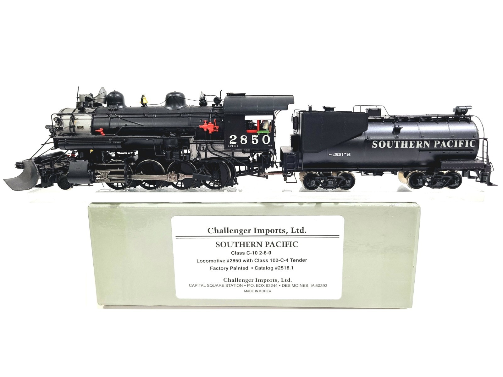 Challenger CIL Boo-Rim SP C-10 2-8-0 Southern Pacific Plow 2850 HO Brass #2518.1