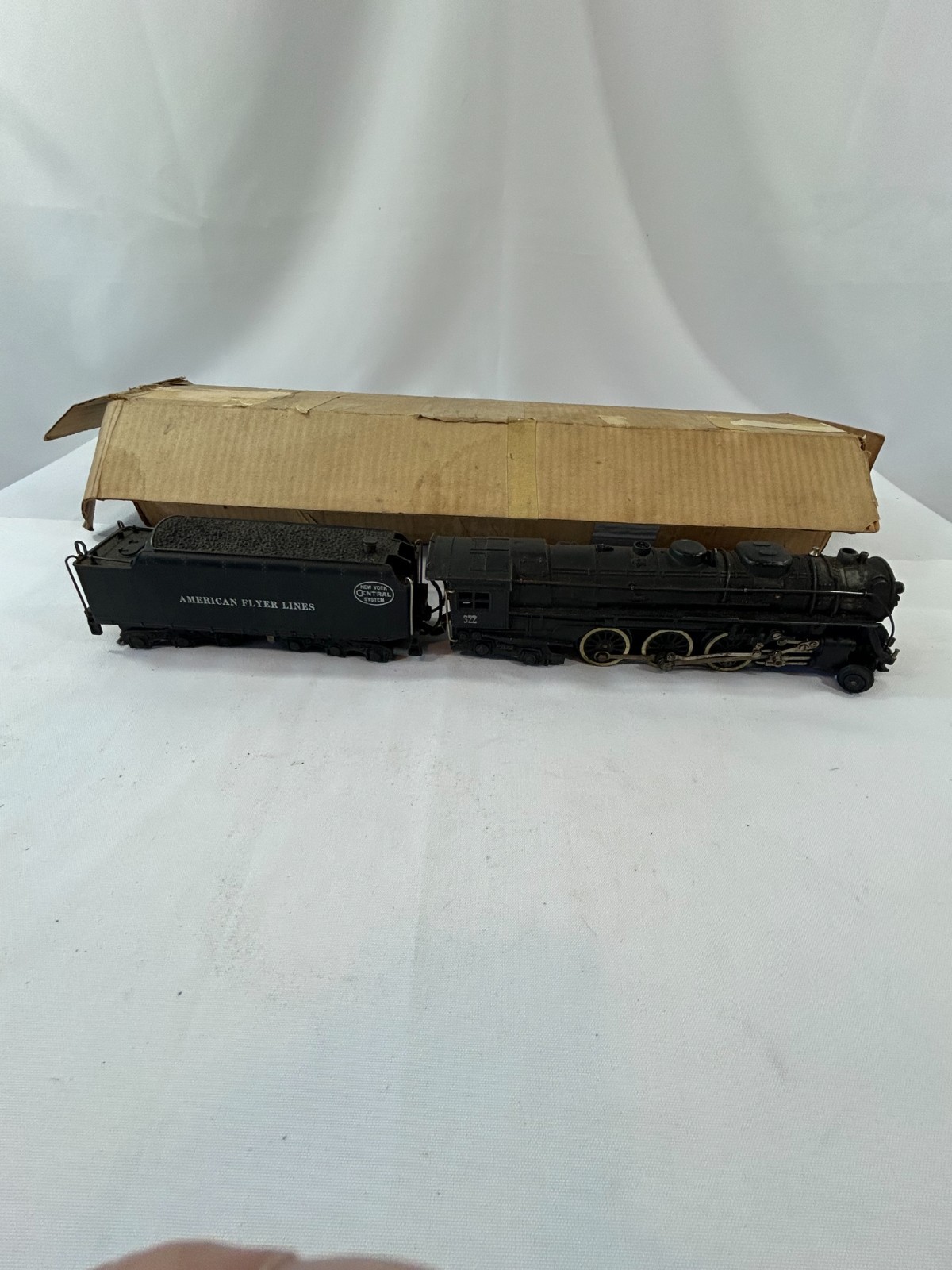 American Flyer 322 Hudson NYC Steam Loco & Tender 1947 smoke 18″ Original