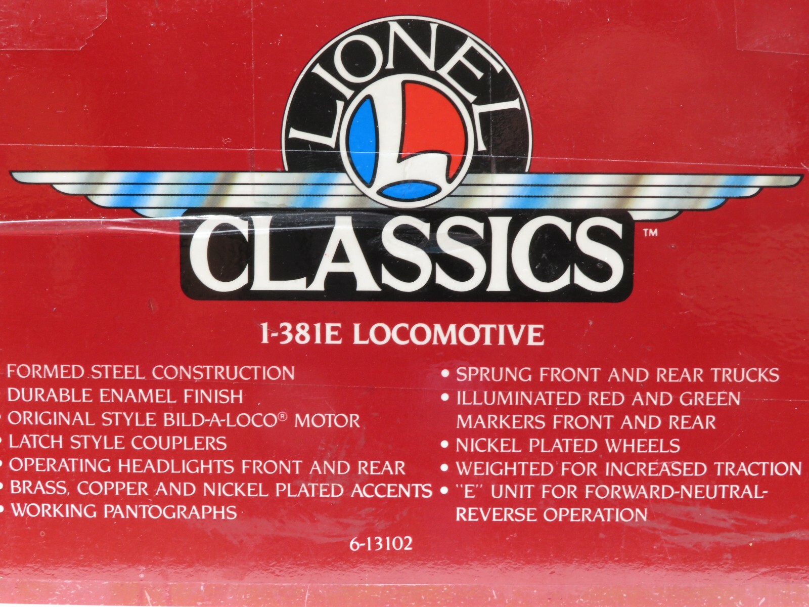 Lionel 6-13102 Standard Gauge Classics 381E Locomotive Two tone green LN