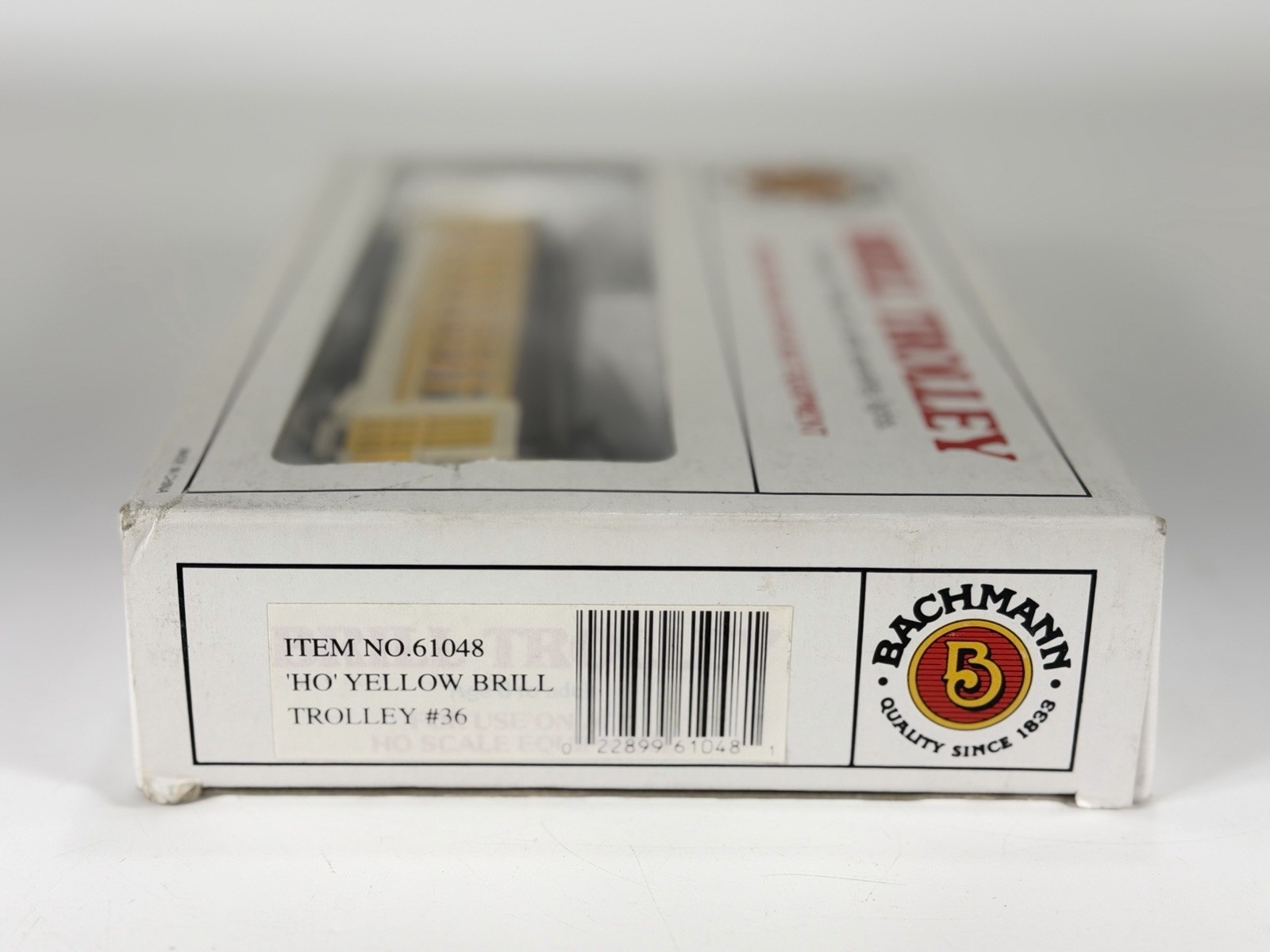 Bachmann HO Scale Yellow Brill Trolley #36 – Item No #61048 – NEW