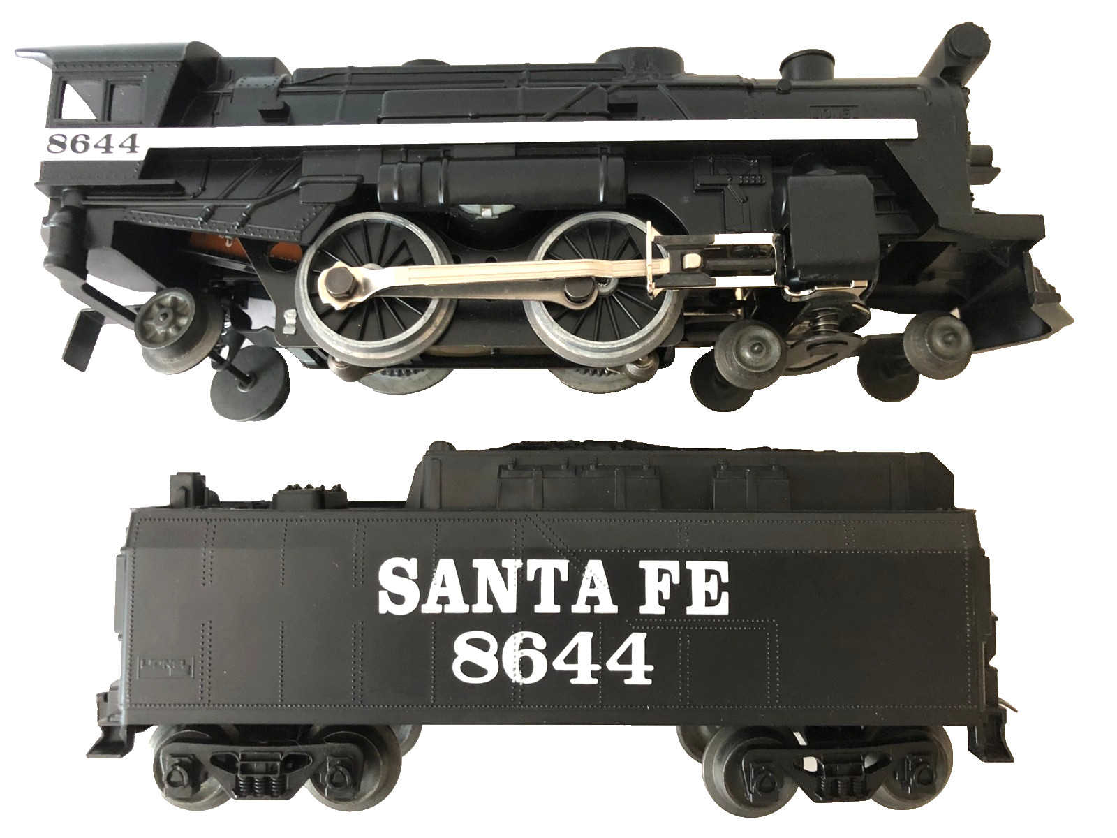 LIONEL O 4-4-2 Diecast Santa Fe Steam Locomotive #8644 and Tender Tested