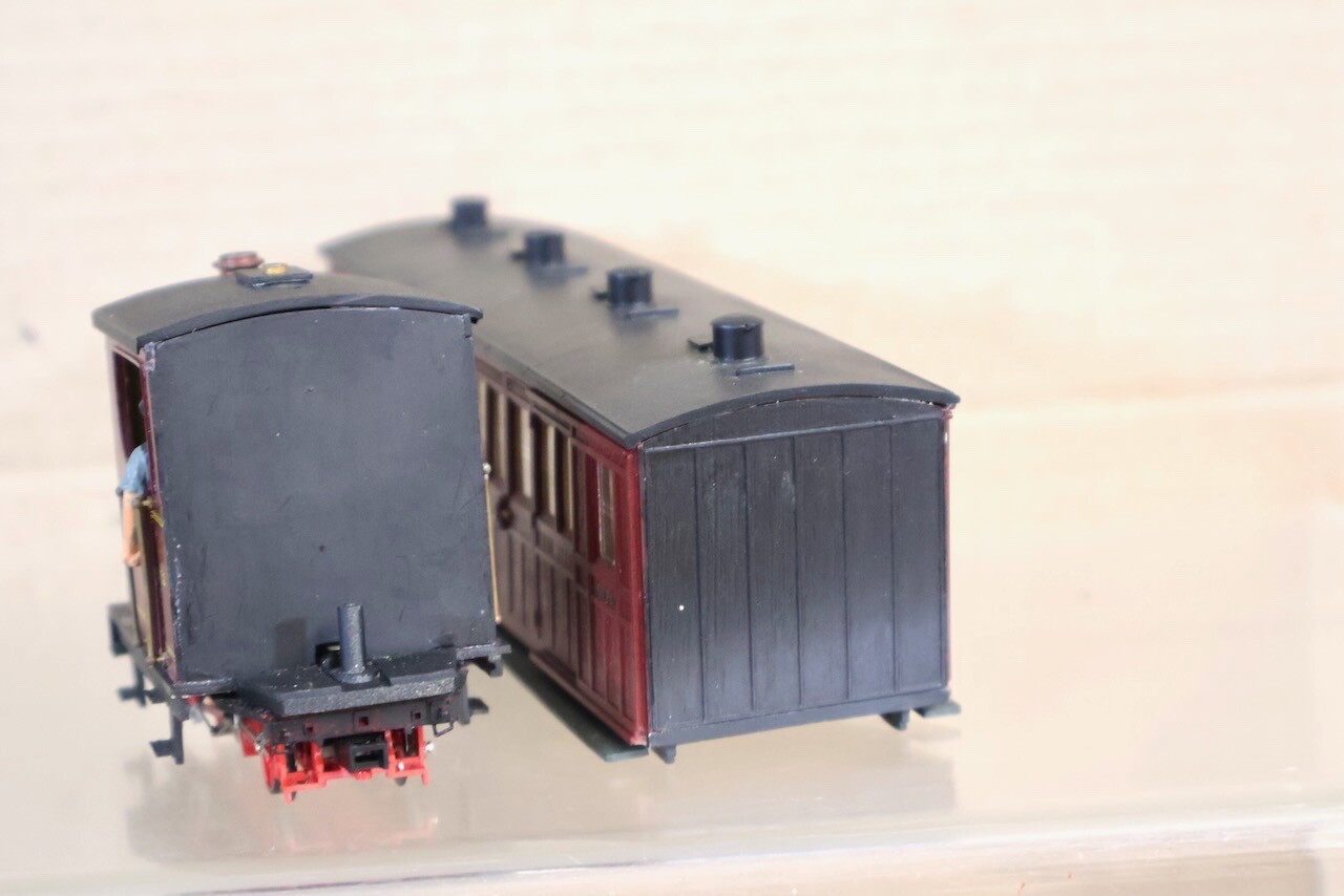 KIT SCRATCH BUILT ROCO O-16.5 WSLR 0-4-0 NARROW GAUGE LOCOMOTIVE & COACH ol