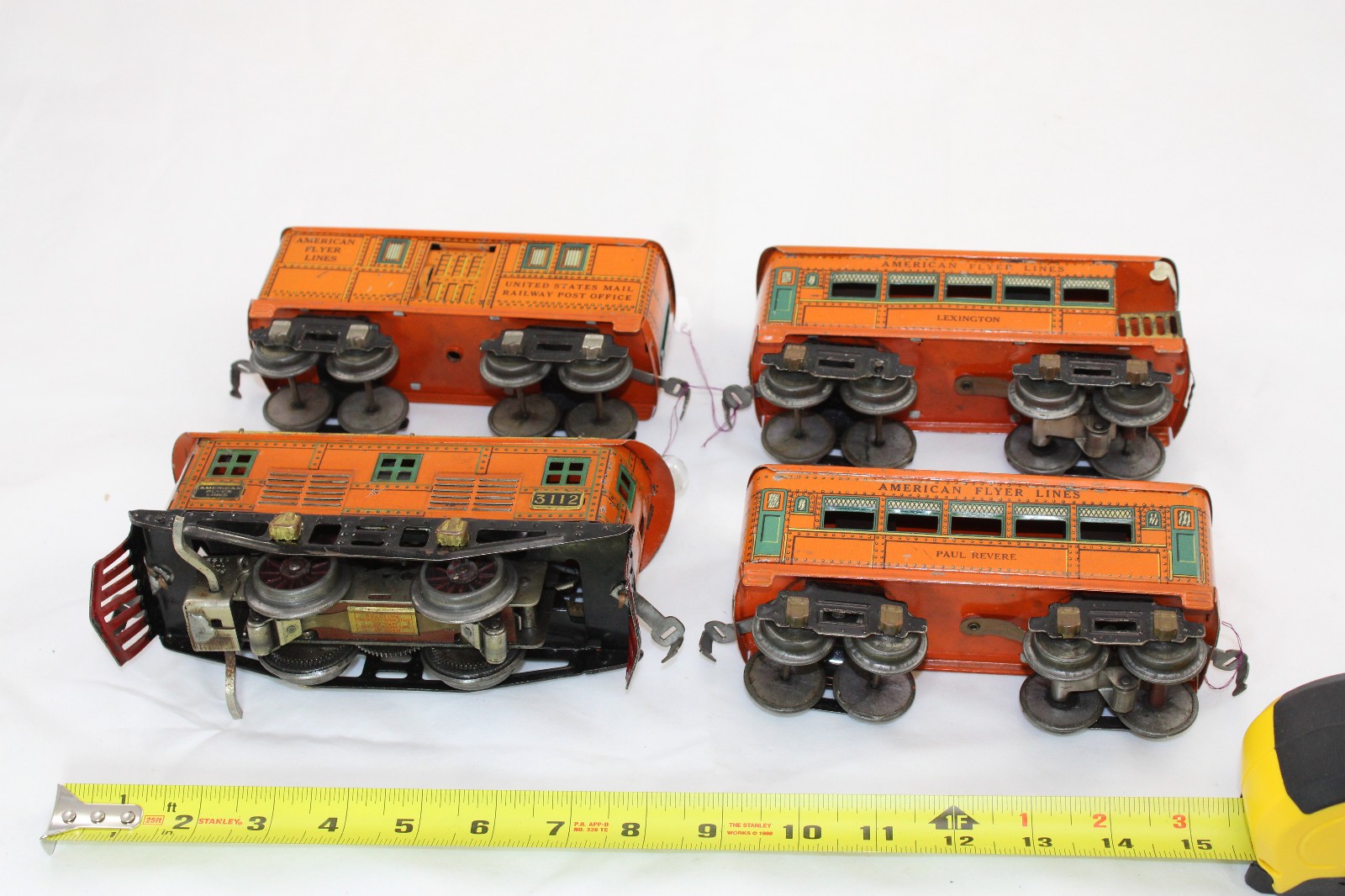 O Gauge – Pre-War American Flyer – Paul Revere Boxcab Set – Orange