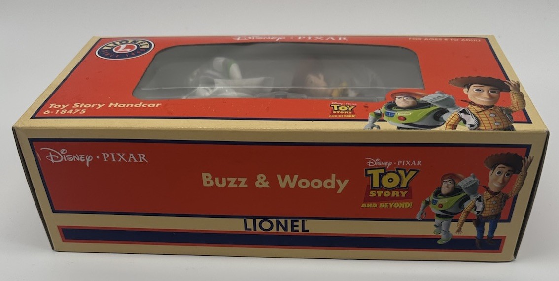 LIONEL 6-18475 O GAUGE DISNEY PIXAR TOY STORY HANDCAR WOODY BUZZ NEW IN BOX