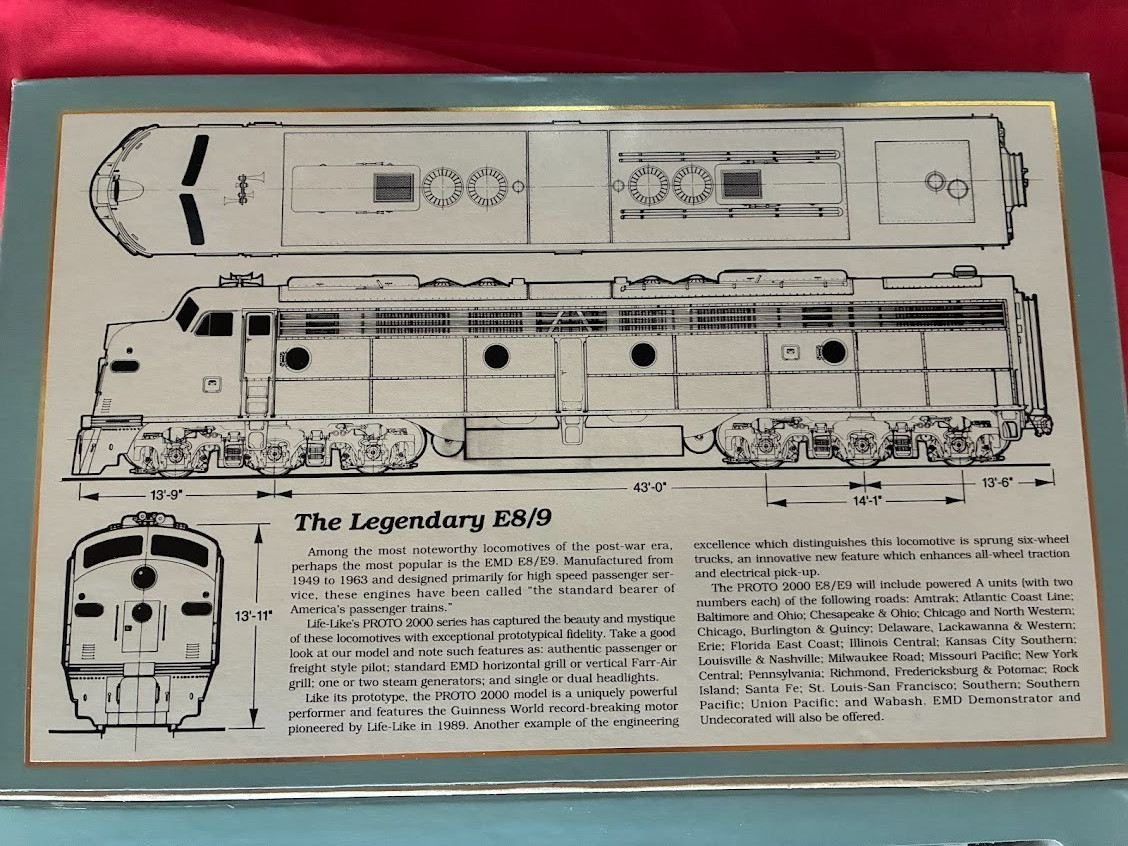 2 Proto 2000 B&O E8/9 no 28 & 26 Locomotive EMD E8 8092 & 8087 Open Box New #99