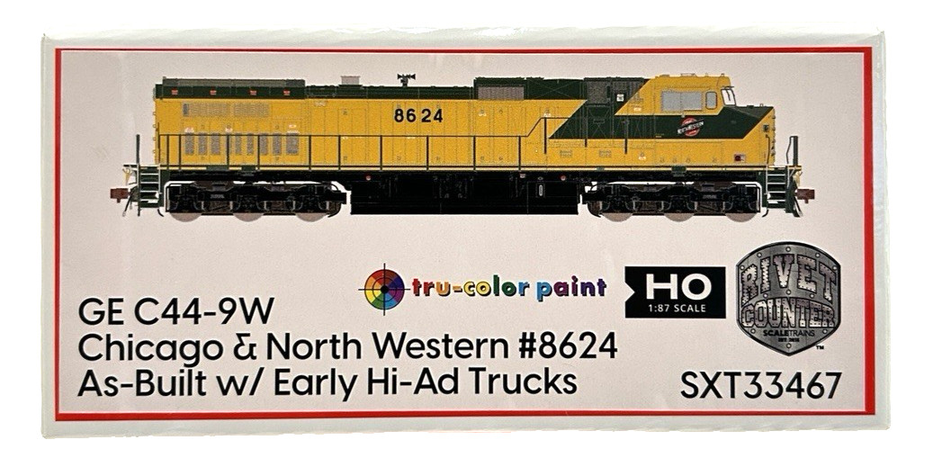 HO ScaleTrains Rivet Counter SXT33467 Chicago & Northwestern CNW #8624 GE C44-9W