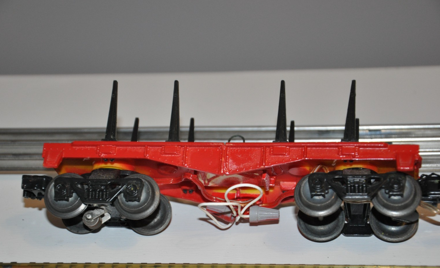 1 OF A KIND O Gauge Handcar Elf & Rudolf w/Lit Red Nose/ Lit Lantern Car in Tow