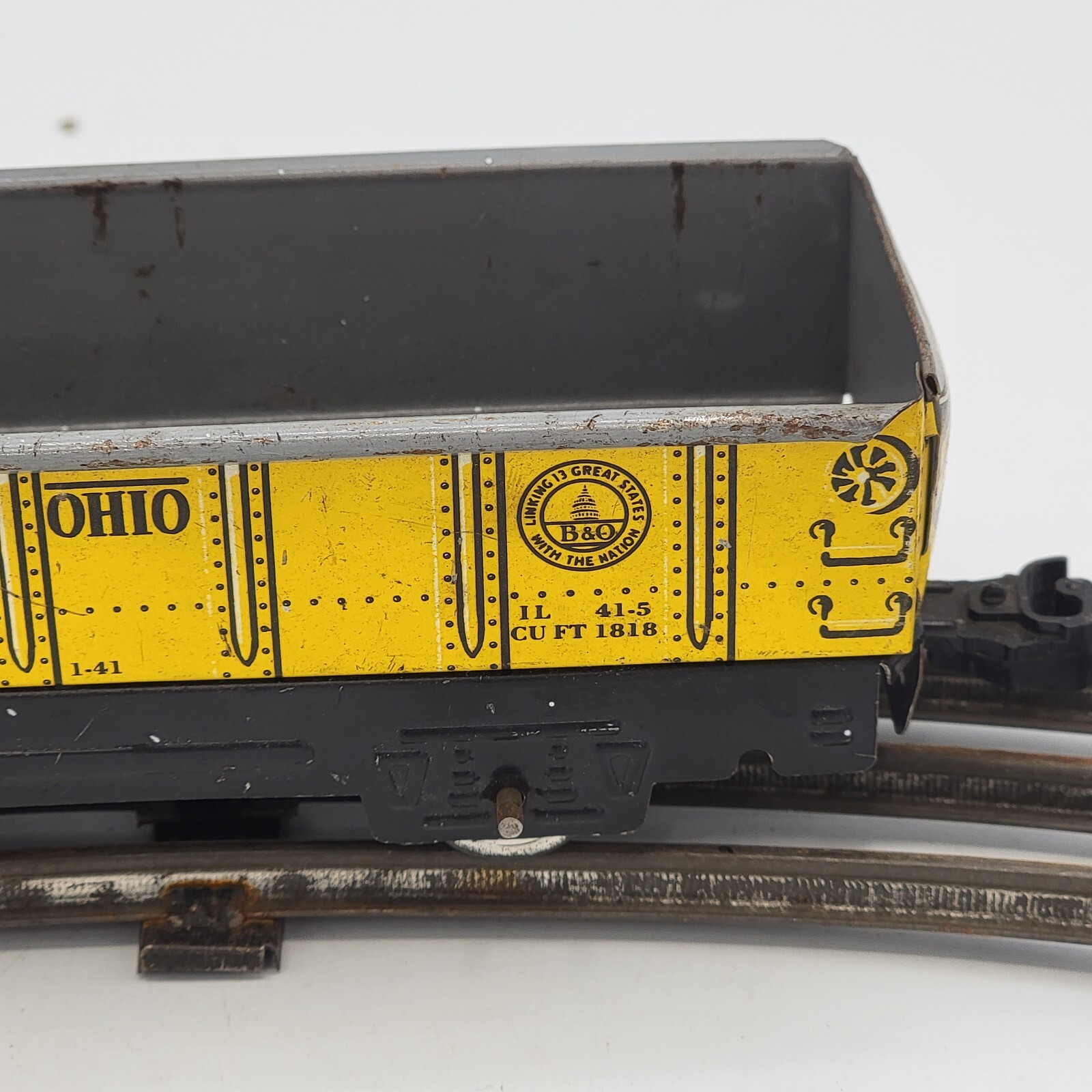 Marx Gondola Car Baltimore & Ohio O Gauge Yellow No. 241708 1950’s CLEAN
