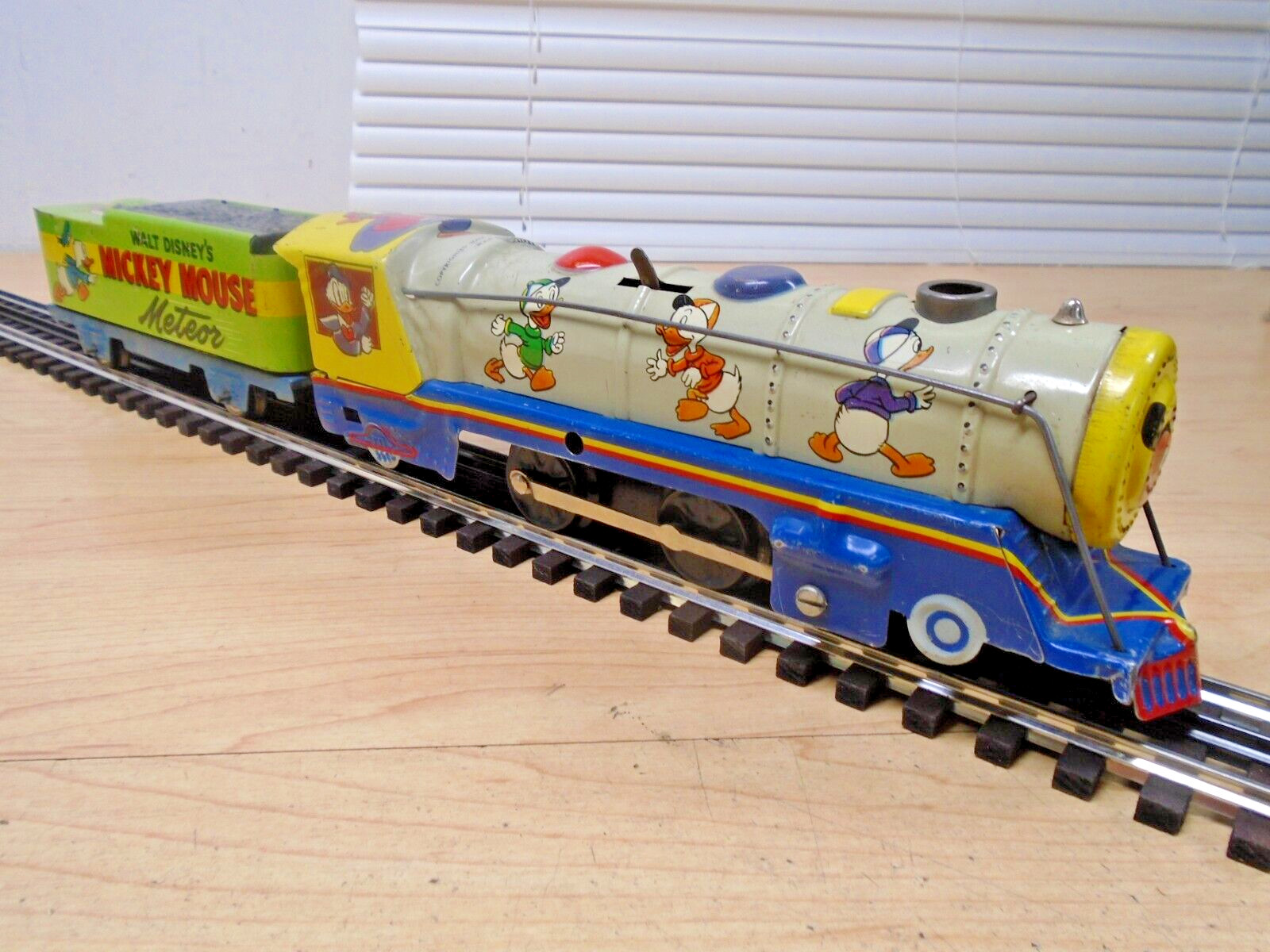 c50s Marx Disney Mickey Mouse O Ga Windup Loco 0-4-0 & Meteor Tender w/Key Runs